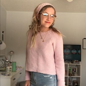 Cropped headband and sweater set